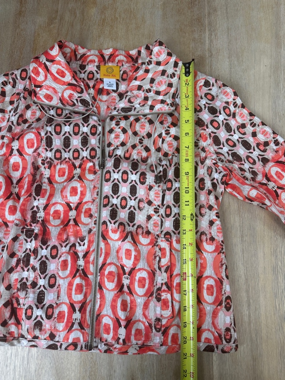 Ruby Rd. Geometric Patterned Zip-Front Jacket - Picture 8 of 10